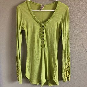 Free People Green Henley